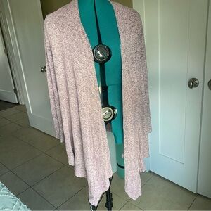 Women's Pink Open-Front Sweater